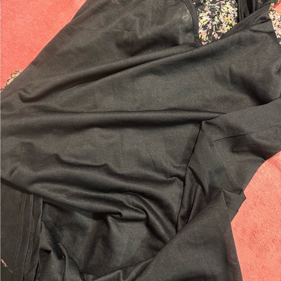 H&M Black Floral Long Sleeve Midi Dress with Pink Accents - Picture 12 of 12